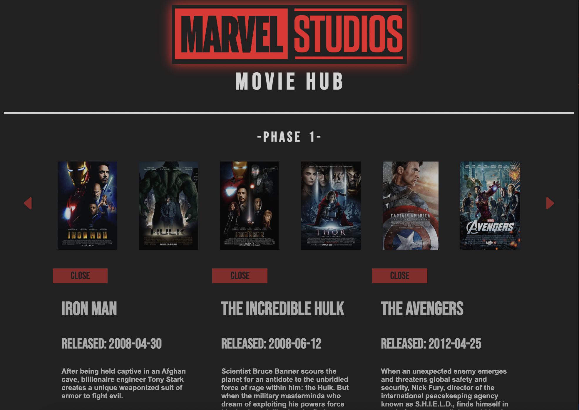 Marvel Studios Movie Hub